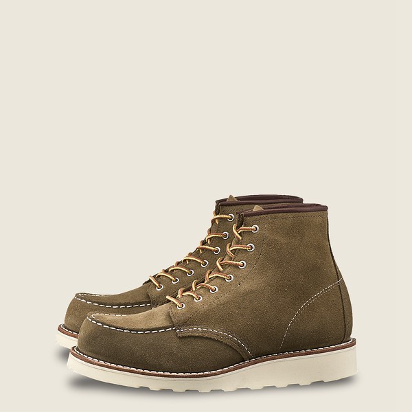 Heritage Støvler Dame - Red Wing 6-Inch Classic Moc – Short Mohave Læder - Olivengrøn - YRMJKB-805